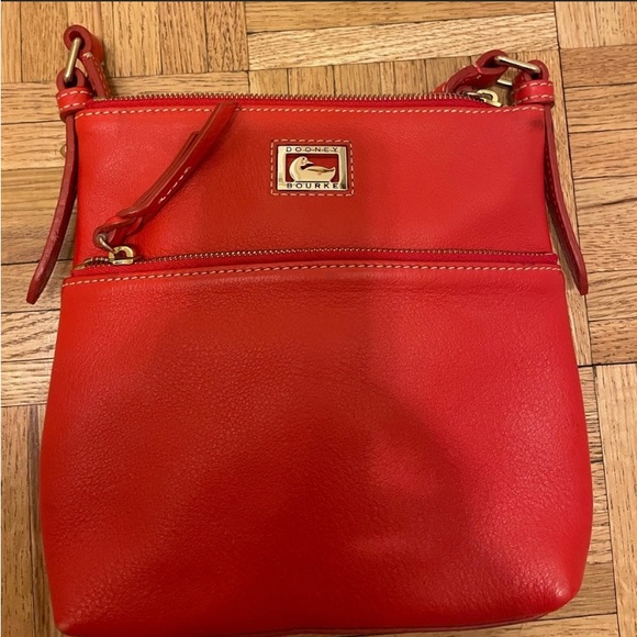 Dooney  & Bourke orange Red Leather Crossbody Bag - Picture 3 of 4